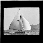 Cover image for Photograph - glass lantern slide - yachts - 'The Fan', W.A. - photo by Nat Oldham