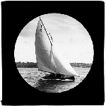 Cover image for Photograph - glass lantern slide - yachts - 'Tassie' - at Perth, W.A. - photo by Nat Oldham
