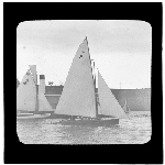 Cover image for Photograph - glass lantern slide - yachts - 'Tassie' - 21 November 1925 - photo by Nat Oldham