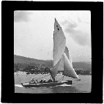 Cover image for Photograph - glass lantern slide - yachts - 'Tassie Too' - photo by Nat Oldham