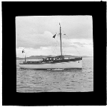 Cover image for Photograph - glass lantern slide - yachts - G H Evans' 'Nordecia' - 20 October 1928 - photo by Nat Oldham