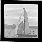Cover image for Photograph - glass lantern slide - yachts - 'Valant' - photo by Nat Oldham