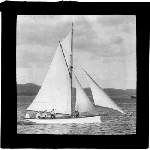 Cover image for Photograph - glass lantern slide - yachts - 'Mistrel' - photo by Nat Oldham