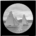 Cover image for Photograph - glass lantern slide - yachts - 'Canobie', 'Alwyn' and 'Grayling' - last race of season 1927 - photo by Nat Oldham