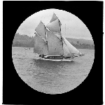 Cover image for Photograph - glass lantern slide - unidentified yacht - photo by Nat Oldham