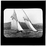 Cover image for Photograph - glass lantern slide - yachts - 'Viking' and 'Romlo' - photo by Nat Oldham