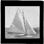 Cover image for Photograph - glass lantern slide - yachts - 'Vanity' - 1927 - photo by Nat Oldham