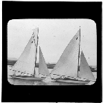 Cover image for Photograph - glass lantern slide - yachts - 'Vanity' and 'Weene' - photo by Nat Oldham