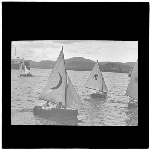 Cover image for Photograph - glass lantern slide - racing dinghies - Hobart - 1927 - photo by Nat Oldham