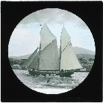 Cover image for Photograph - glass lantern slide - yachts - 'Lilliateah' - 42 tons - built in 1891 - sold to Adelaide - photo by Nat Oldham