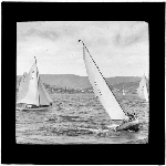 Cover image for Photograph - glass lantern slide - yachts - 'Gnome' and 'Sprite' - photo by Nat Oldham