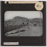 Cover image for Photograph - Coach and horses on road [Erriba south of Wilmot, with Bell Mount in the background] /  Frederick Smithies [lantern slide]