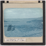 Cover image for Photograph - Panoramic view of motor cycle and side-car beside Great Lake / Fred Smithies [lantern slide]
