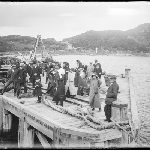 Cover image for Photograph - Glass negative - Wharf - Group at end of pier