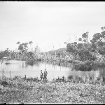Cover image for Photograph - Glass negative - Riverbank [two young boys at river's edge]
