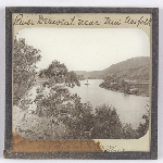 Cover image for Photograph - Glass slide - River Derwent near New Norfolk, J.W. Beattie, Tasmanian Series No. 386A [possibly ship "Monarch" on the river?]