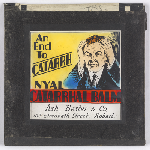 Cover image for Photograph - Glass slide - Advertisement 'An end to catarrah - Nyall Catarrh Balm / Ash Bester & Co, Hobart (colour)