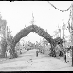Cover image for Photograph - Negative - Arches for Royal Visit street decorations (8 1/2" x 6 1/2")