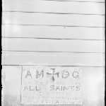 Cover image for Photograph - Glass negative - All Saints [dedication stone] Currie Island