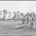 Cover image for Photograph - Negative - Man standing in outback location - houses in distance