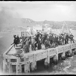 Cover image for Photograph - Glass negative - Wharf - Group at end of pier