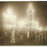 Cover image for Photograph - Hobart Post Office illuminated at night