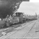 Cover image for Photograph - [Log hauling train at Geeveston on the Huon Timber Co tramway]