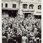 Cover image for Photograph - Crowd celebrating Coronation of Queen Elizabeth - opposite GPO Hobart