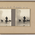 Cover image for Photograph - stereophotograph - Huskies in the Antarctic 1911-14 [Training dogs on the floe beneath the Shackleton Shelf] / Photographer A Watson