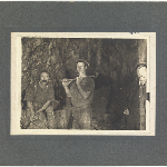 Cover image for Photograph - Mt Biscoff Tin Mine - two miners and supervisor within mine