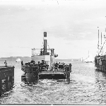 Cover image for Photograph - Twin Ferry Kangaroo showing horse and carriages on the deck. [glass plate; 2 plates, one cracked]