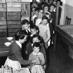 Cover image for Photograph - Children at the Longford State School receiving free milk