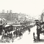 Cover image for Photograph - Murray Street Hobart - Tasmanian Expeditionary Forces in street parade