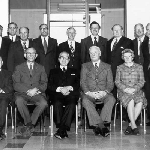 Cover image for Photograph - Staff from Department of Social Welfare, including Horace C. Smith, Ross Porter, Geoff Freer, Dr D. Ross and Bernard Hill.
