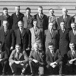Cover image for Photograph - orchardists at meeting, Back row/l to r: J.Tribolet; C.C.Bollen; L. Walker; K. Price;J. Heeney; S. Alford; C. Woods; T. Stack; H. Walters; C Little; C. Calvert; R. Thompson; A. Healley; C. R. Connor; C. Stomart; T. K. Wilson; E.Thorne; Hurst;
