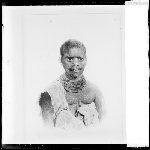 Cover image for Photograph - Tasmanian aboriginal - Truggernana,  a native of Recherche Bay tribe - watercolour by Thomas Bock for Lady Jane Franklin  (copy of original)
