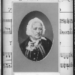 Cover image for Photograph - portrait - carte de visite copied on piece of sheet music - elderly woman, unidentified