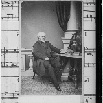 Cover image for Photograph - portrait - carte de visite copied on piece of sheet music - elderly man, unidentified