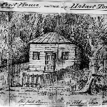 Cover image for Photograph - Hobart - copy, drawing 'The first House, erected in Hobart Town, 1805'