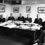 Cover image for Photograph - Interstate Insurance Conference (S J Plummer, Tas; W G Cooke, NSW; W A Brown, WA; and representatives from Qld and NZ - 5 copies, 1 signed by participants)