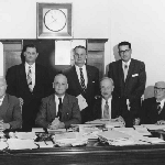 Cover image for Photograph - Interstate Insurance Conference (S J Plummer, Tas GIO seated at right, wearing glasses)