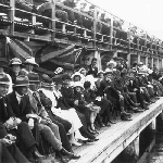Cover image for Photograph - Sandy Bay Baths?-view of crowd on seating.