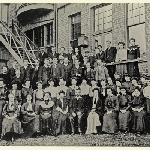 Cover image for Photograph - group portrait of Teachers College staff and students at the Phillip Smith Teachers' Training College - foundation group - original "Philippians".  Copy reprinted in "Tasmanian Education" 15 October 1956 with people identified by name