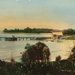 Cover image for Photograph - Swansea-hand-coloured view of foreshore and jetty.