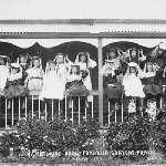 Cover image for Photograph - Girls-"Tambourine Drill", Franklin Convent pupils (photo by Baily, Huonville).