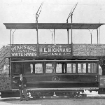 Cover image for Photograph - New Town Tram-with advertising boards-double-decker tram.