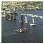 Cover image for Photograph - Repair of Tasman Bridge - in colour looking from West to East