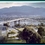Cover image for Photograph - Repair of Tasman Bridge - in colour looking from East to West