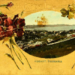 Cover image for Photograph - Greeting Card, coloured photograph showing Hobart from Huon Road and including Congregational Cemetery.