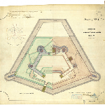 Cover image for Plan - Bellerive - General Plan - Kangaroo Bluff Battery with details (Arthur H. Hannaford)